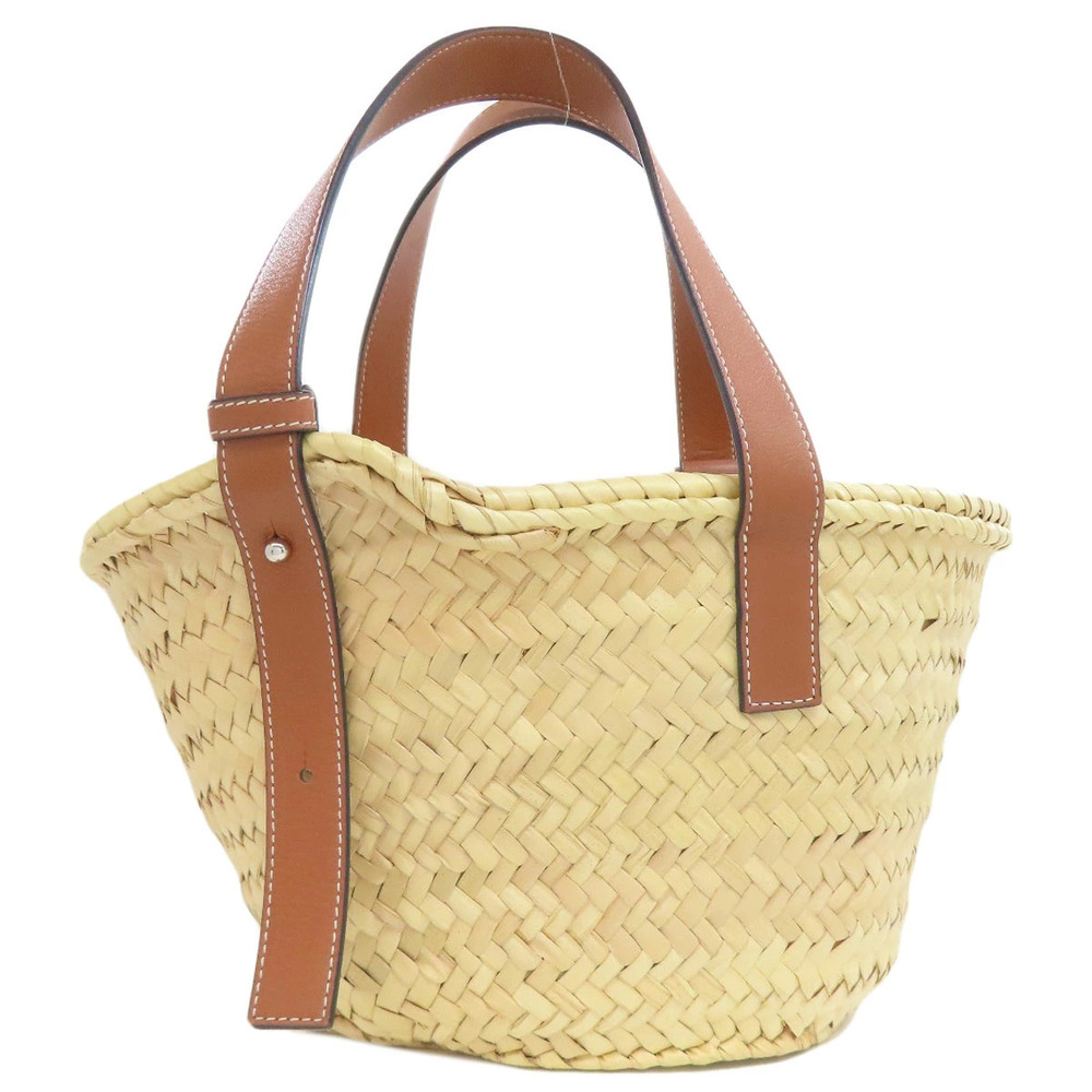 Loewe raffia tote bag calfskin basket